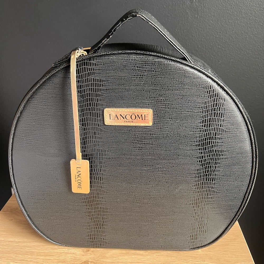 Lancôme Black Textured Round Bag